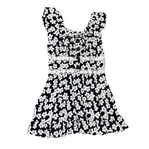 Angie Black White Floral Sundress Girls NWT Large